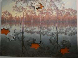 Barmah Forest jigsaw modern Aboriginal art